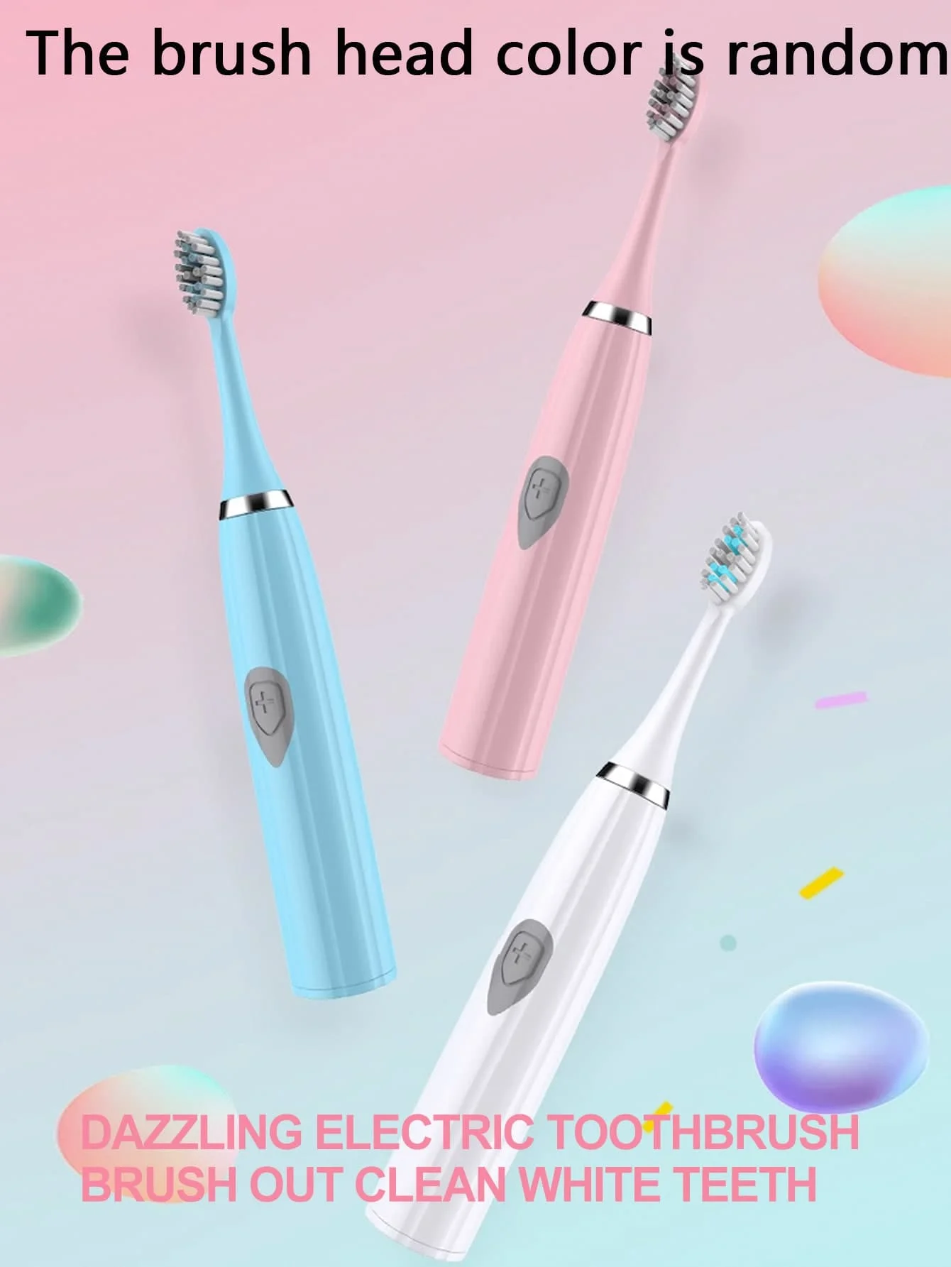 2026 Adult Electric Toothbrush , for home use or travel. Brush head colors are random Battery model(Batteries not includ)